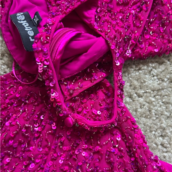 Retrofete Kyra Ruby Pink Sequin Cut Out Dress - Picture 7 of 8